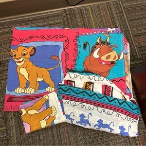 Vintage 90s Disney The Lion King sheet set - Twin - flat fitted pillowcase
